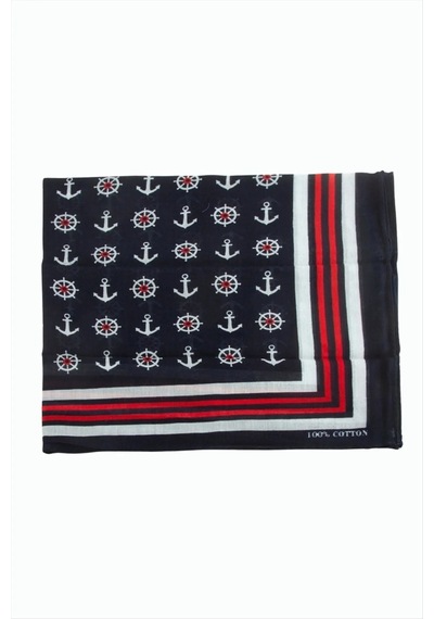 Çapa Dümen Desenli Bandana 50 50 - Renk: Lacivert