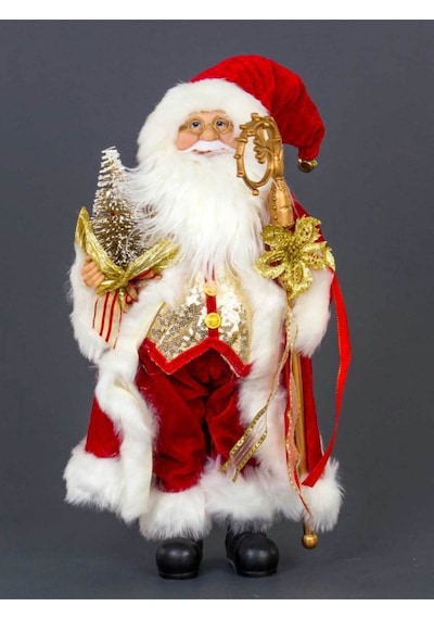 Yılbaşı Noel Baba Peluş Figür 45 Cm Eli Asalı