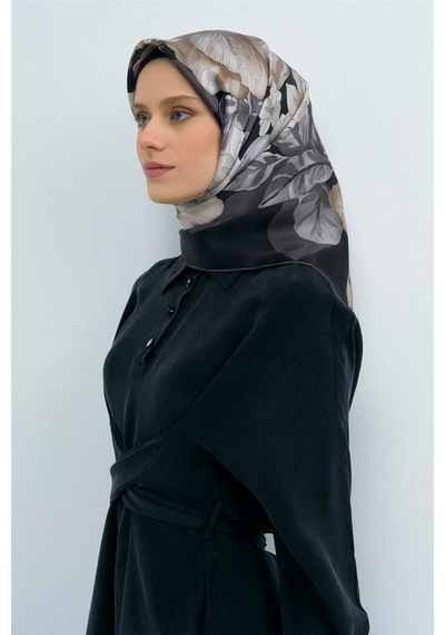Armine İpek Eşarp 2026 Yaz - 9529-86 Siyah Twill