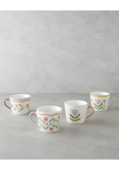 English Home Floral Bliss New Bone China Kupa 450 Ml Renkli Çok Renkli