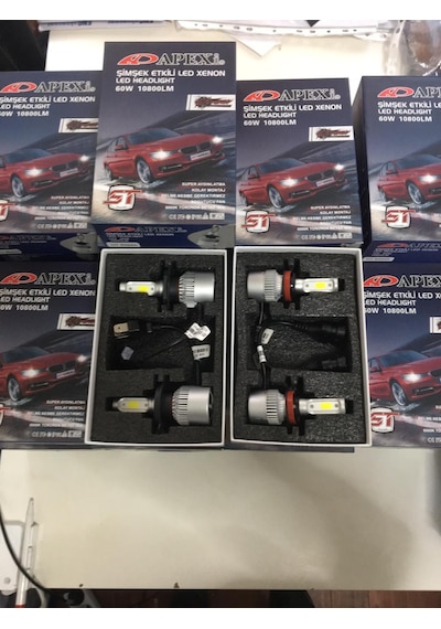 Hb3 9005 Apexi 10800 Lümen Şimşek Etkili Beyaz Apexi Led Zenon