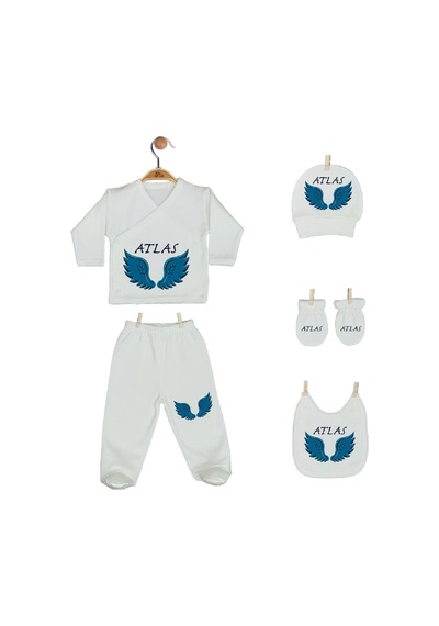 Pia Baby Gl 2204 İsme Özel Yastık Zıbın Set Mavi