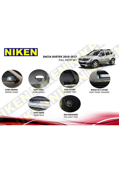 Dacia Duster Krom Nikelaj Kaplama Seti Komple 2010 / 2017