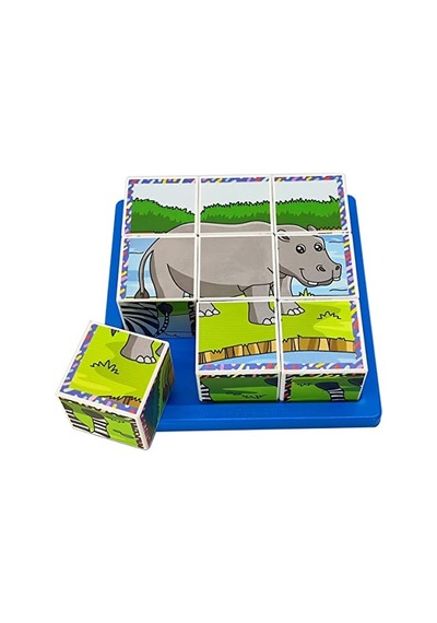 Safari Hayvanları 3d Puzzle - 9 Küp 6 Yapboz