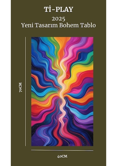 Bohem Tablo Çakra, Manevi, Canlı Renkler Bohem Duvar Sanatı Çerçevesiz Tablo