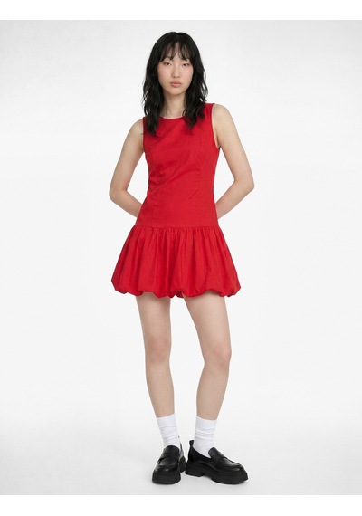 Koton Slim Fit Bisiklet Yaka Kolsuz Bodycon Mini Elbise Kırmızı 6sal80156ıw
