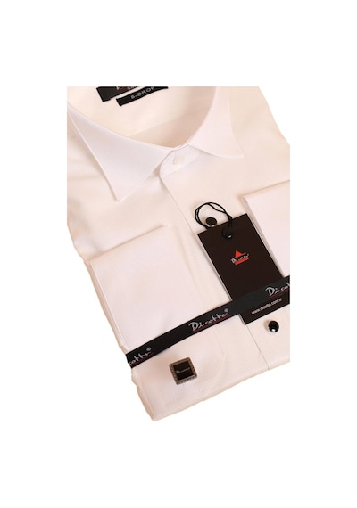 Dicotto Krem Ekstra Uzun Kol 8 Drop Damatlık Ata Yaka Kol Düğmeli Slim Fit Smokin Gömlek - 014 001