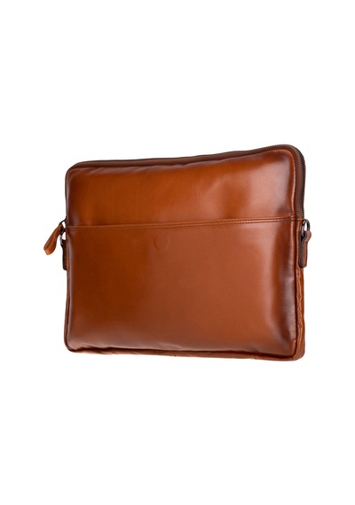 Bloomsleeve Leeds 14" Golden Tan Hakiki Deri Laptop & Tablet Kılıfı Taba