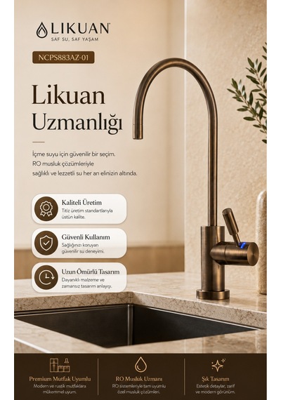 Ncps883cp-l Led Göstergeli Krom Arıtma Musluğu Premium Ro Musluk Metal
