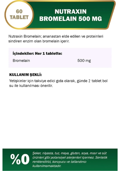 Bromelain 60 Kapsül X 3