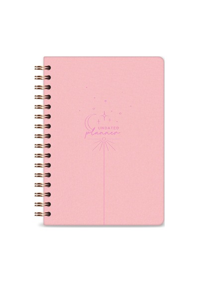 A5 Spiralli Süresiz Planlayıcı Ajanda - Pembe Pembe