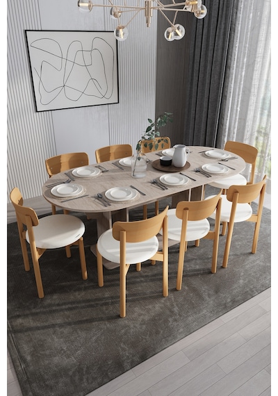 Modern 8 Kişilik Mutfak Yemek Masası Ve Sandalye %100 Mdf Mutfak Yemek Odası Masası Takımı Ymt08 Sidon Modern 8 Kişilik Mutfak Yemek Masası Ve Sandalye %100 Mdf Mutfak Yemek Odası Masası Takımı Ymt08 Sidon