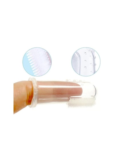 Mucit Home Pembe Kız Bebek Çocuk Silikon Parmak Diş Kaşıyıcı Dil Temizleyici Diş Fırçası