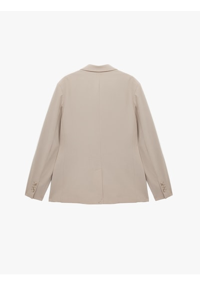 Koton Regular Fit Uzun Kollu Cepli Düğmeli Gömlek Yaka Blazer Ceket Bej 6sam50005nw Ekru