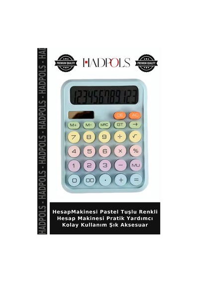 Hesapmakinesi Pastel Tuşlu Renkli Hesap Makinesi Pratik Yardımcı Kolay Kullanım Şık Aksesuar