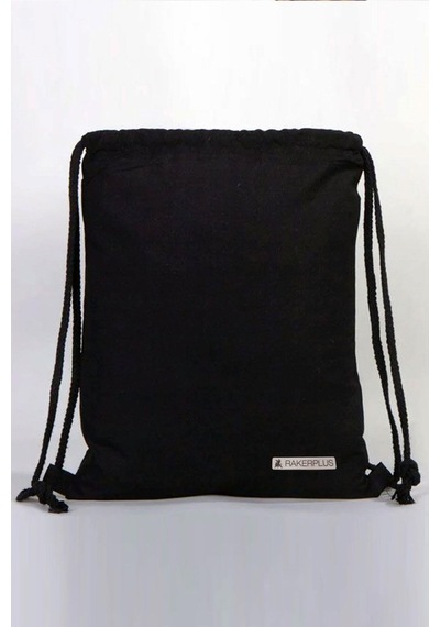 Rakerplus Siyah 35x40 Cm Unisex Ham Bez Büzgülü Sırt Ayakkabı Çantası Natural