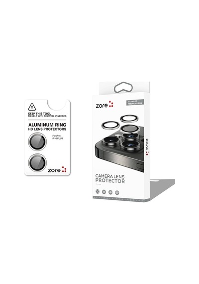 Vendas Apple Uyumlu iPhone 16 Zore Cl-12 Premium Safir Parmak Izi Bırakmayan Anti-reflective Kamera Lens Koruyucu Gümüş