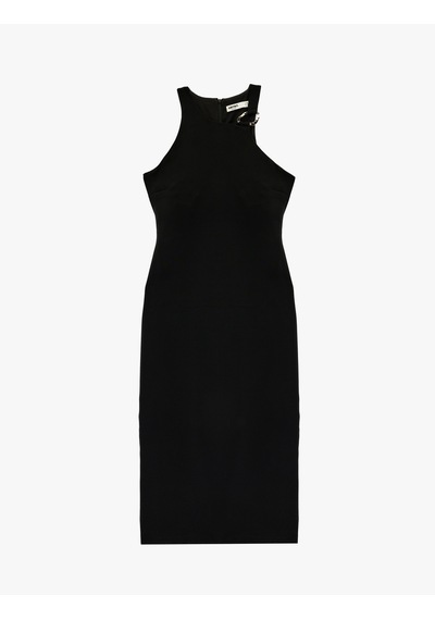 Koton Halter Yaka Metal Aksesuarlı A Kesim Kolsuz Uzun Elbise Siyah 6sak80112uw Siyah Koton Halter Yaka Metal Aksesuarlı A Kesim Kolsuz Uzun Elbise Siyah 6sak80112uw Siyah