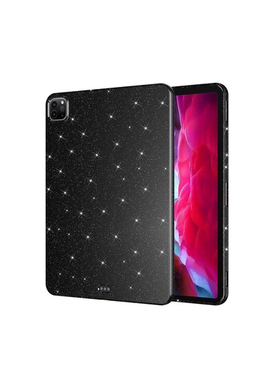 Apple Uyumlu iPad  Pro 11 2022 M2 Simli Parlak Görünümlü Zore Tablet Koton Kılıf-siyah Tablet Kılıfı