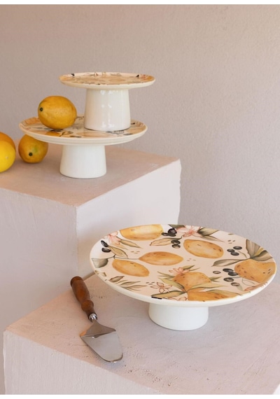 Limoncello Ayaklı Servis Tabağı 30 Cm Çok Renkli