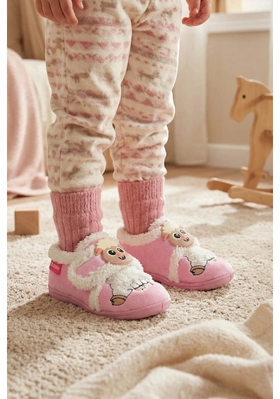 Gezer Unisex Çocuk Bebe Cırtlı Ayarlanabilir Günlük Okul Kreş Panduf Ayakkabı Pembe