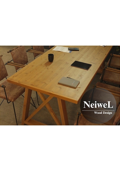 Neiwel Bues Doğal Ahşap Toplantı Masası x 120 x 300 Açık Ceviz
