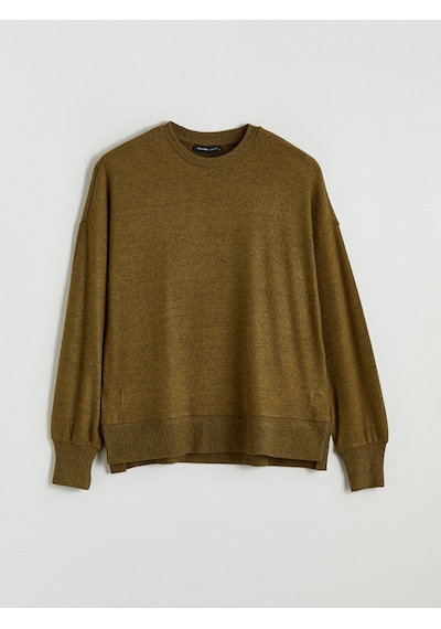 Lcw Everyday Sarı Bisiklet Yaka Oversize Kadın Sweatshirt