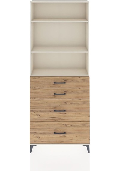 Arges Dolap 3 Raflı 4 Çekmeceli 88x30x221 Aytaşı-çam Aytaşı