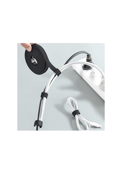 Busstier Yapışkanlı Cırt Cırt Kablo Düzenleyici 5 Metre Kablo Düzenleme Organizer Bant Ev Ofis Ve Araç İçin Pratik Çözüm