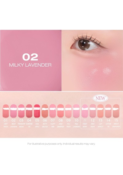 Lexroo İnce Yapılı, Ciltle Bütünleşen, Pigmentli Likit Allık Syrupy Tok Cheek 02 Milky Lavender