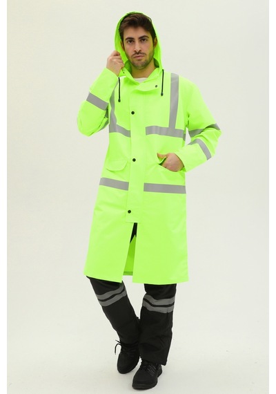 Uniprom Yağmurluk Reflektörlü Yüksek Görünürlü Neon Sarı