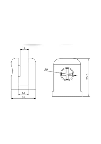 2 Adet Yuvarlak Cam Raf Tutucu Etejer 7 Mm Parlak Krom Metal