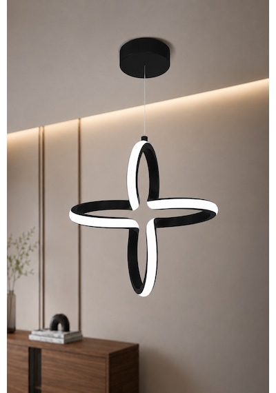 AvizeGO Enzo Led Sarkıt Avize Beyaz Işık Siyah