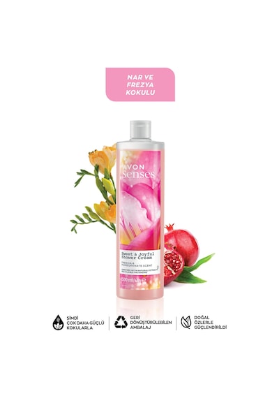 Avon Senses Sweat & Joyful Frezya ve Nar Kokulu Krem Duş Jeli 500 ML