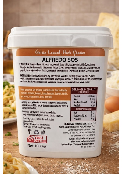 Alfredo Sos 1000 Gr Makarna Sosu Toz Parmesan Lezzeti