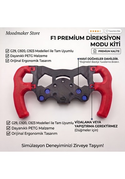 G29 G920 G923 Uyumlu F1 Direksiyon Modu - Simülasyon Direksiyon Aparatı Kit