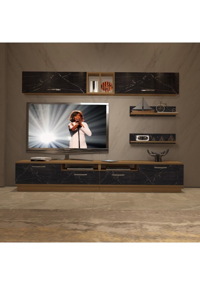 Decoraktiv Trendstyle 5220 Mdf Tv Ünitesi Tv Sehpası Pera - Siyah Mermer