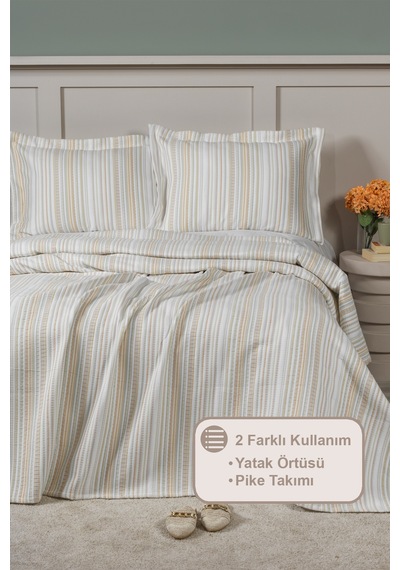 Elart Harmony Yatak Örtüsü Takımı Çift Kişilik 240x250 Cm Tarçın Tarçın