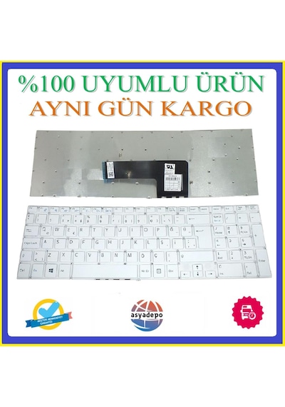 Sony Uyumlu Svf1532Fcgw Klavye Tuş Takımı Beyaz Tr