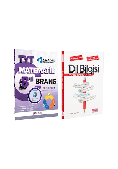 Yarıçap Yayınları Tyt Matematik 8 Li Branş Denemesi Ve Akm Dil Bilgisi Soru Bankası Seti 2 Kitap