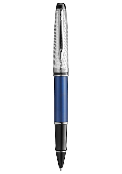 Waterman Expert 3 Metalik Mavi Gövde Krom Klips Roller Kalem Çok Renkli
