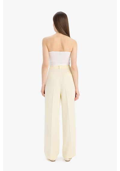 DeFacto Wide Leg Krep Kumaş Palazzo Pantolon Cepli Yüksek Bel Uzun Boy Geniş Paça F0083AX25SMYL504