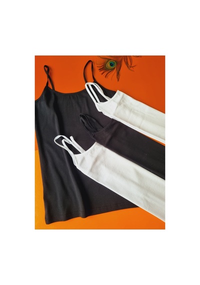 Demirsa Boutique Fitilli, Pamuklu, Likralı İp Askılı 4'lü Ribana Kadın Atlet 2 Siyah-2 Beyaz Siyah2-beyaz2 Demirsa Boutique Fitilli, Pamuklu, Likralı İp Askılı 4'lü Ribana Kadın Atlet 2 Siyah-2 Beyaz Siyah2-beyaz2