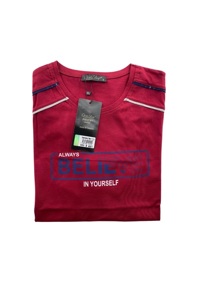 Dode Flora Erkek Yazılı Kısa Kollu Şortlu Pijama Takım - 1204 - Ovr - Slp Bordo