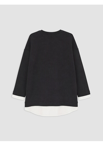 Lcw Everyday Siyah Oversize Soft Touch Kadın Sweatshirt