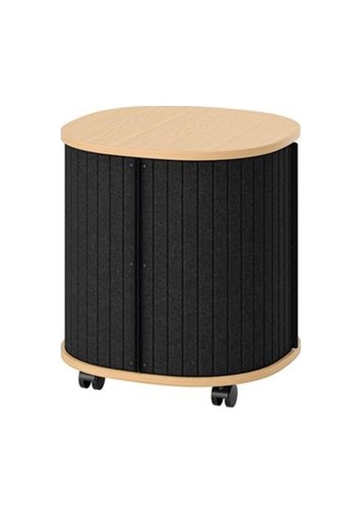 Ikea Yxstaby Tekerlekli Yan Sehpa, Meşe Kaplama-gri
