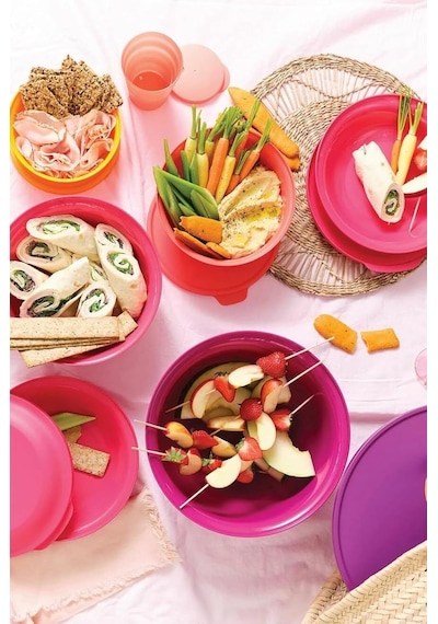 Tupperware 4'lü Aloha Buzdolabı Saklama Kabı Seti 450 Ml 1 Lt 2 Lt, 4 Lt Çok Renkli