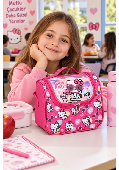 Hello Kitty Termal Isı Yalıtımlı Beslenme Çantası Çocuk Okul Yemek Çantası Pembe 24x22x14 Cm Çok Renkli