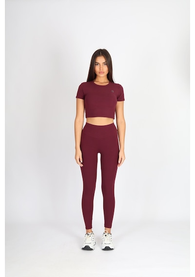 Soft&Basic Kadın 2'li Slım Fit Toparlayıcı Ve Esnek Kumaş Bordo-lacivert Tayt Bordo-lacivert