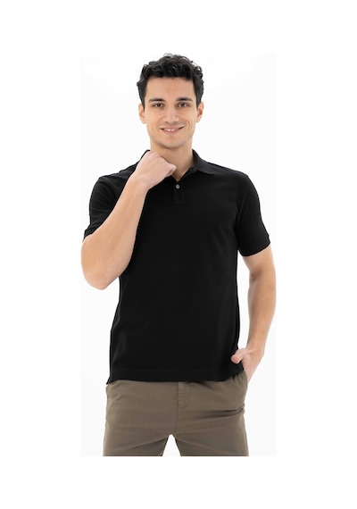 AR-MA Arma Erkek %100 Pamuk Basic Polo Yaka Regular Fit T-shirt Y25374351201 Siyah